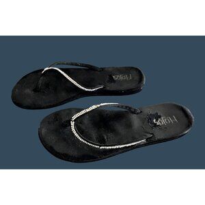 FLOJOS- WOMENS SLIP-ON RHINESTONE STRAPS SANDALS SIZE 9